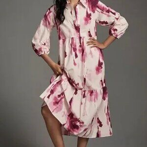 Anthropologie Bettina Tiered Shirt Dress by Maeve
